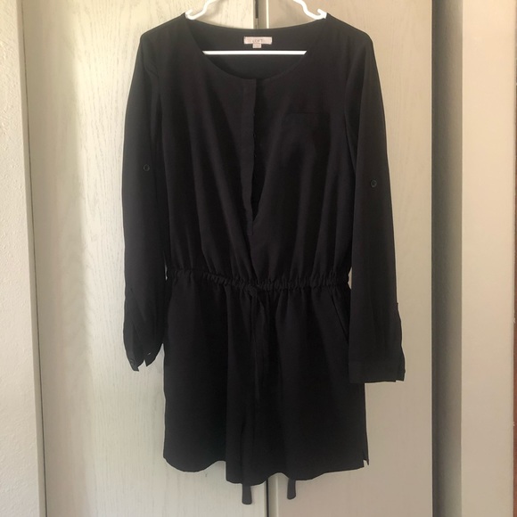 LOFT Black Long Sleeve Romper Size 0 - Picture 2 of 9